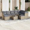 vidaXL Garden Sofa Set Beige PE rattan, powder-coated steel, tempered glass
