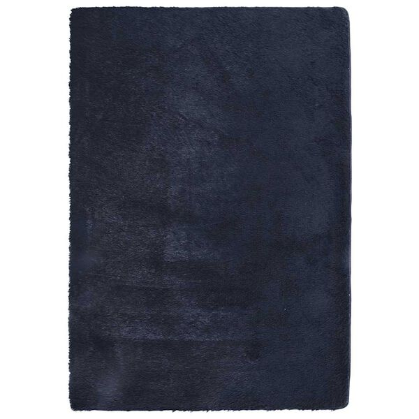 vidaXL Shaggy Rug Navy 100% Polyester 63.0 x 90.6 in Non-slip