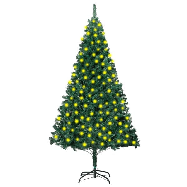 vidaXL Artificial Christmas Tree Green PVC, Steel 82.7 in tall