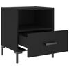 vidaXL Bedside Cabinet Set of 2 Black Engineered wood, Iron Medium