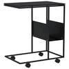 vidaXL Side Table with Wheels Black 21.7"x14.2"x25" Engineered Wood