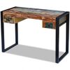 vidaXL Desk Multicolor Solid reclaimed wood, steel Medium Computer Desk