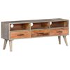 vidaXL TV Stand Grey and honey brown Solid rough mango wood
