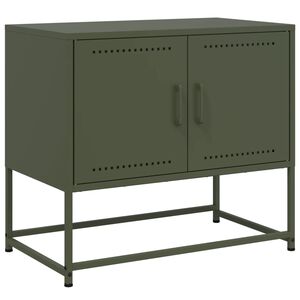 vidaXL TV Cabinet Olive Green Steel Medium TV Cabinet Rectangular