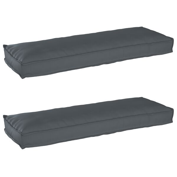 vidaXL Pallet Cushion Set 2 pcs Anthracite 47.24 x 15.75 x 3.15 in