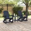 vidaXL Garden Lounge Set 3 pcs Navy Blue HDPE