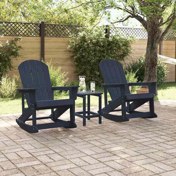 vidaXL Garden Lounge Set 3 pcs Navy Blue HDPE