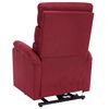 vidaXL Power Lift Massage Recliner Wine Red 100% Polyester, Iron Standard
