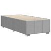 vidaXL Bed Frame Light Gray Polyester, Plywood, Engineered Wood Twin