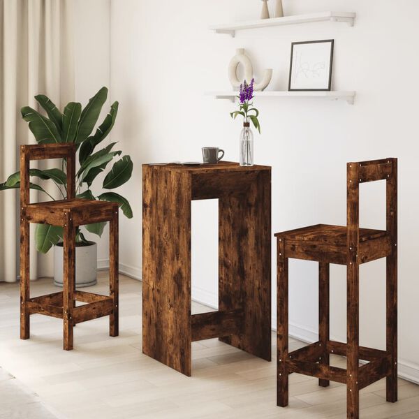 vidaXL Bar Table Smoked oak Engineered wood Tall Table Bar Table