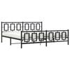 vidaXL Bed Frame Black Powder-coated steel 76x80 in Bed Frame