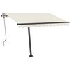 vidaXL Retractable Awning Cream Aluminum, Polyester with PU coating