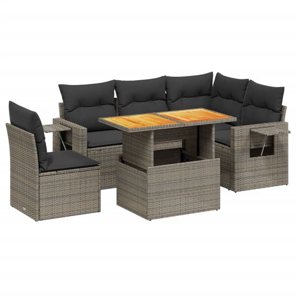 vidaXL Garden Sofa Set Grey