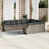 vidaXL Garden Sofa Set Grey PE Rattan Large Modular Garden Sofa Set