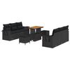 vidaXL Garden Sofa Set 9 pcs Black Poly rattan and powder-coated steel