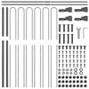 vidaXL Garden Fence 9 pcs Grey 50.20 x 4.92 ft Powder-coated Steel