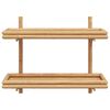 vidaXL Wall Shelf with Shelf Wall-mounted Brown 39 x 26 x 60 cm Bamboo