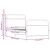 vidaXL Bed Frame Smoked Oak Steel and Engineered Wood Twin Bed Frame