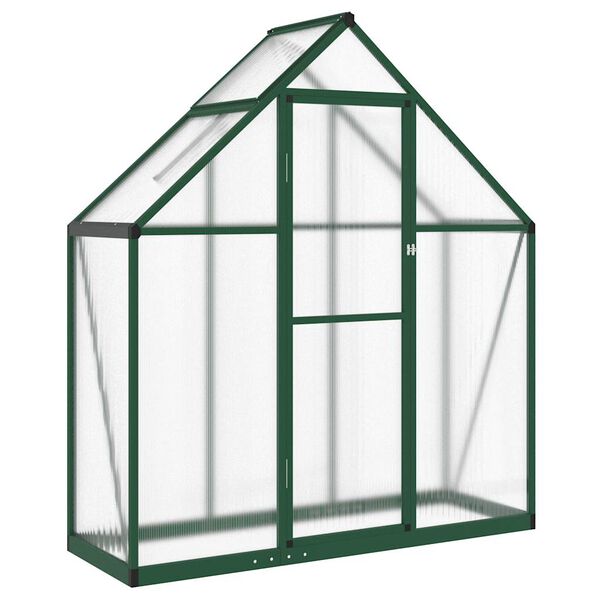 vidaXL Greenhouse Green and transparent Aluminum, polycarbonate Medium