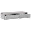 vidaXL Bed Drawers Grey Sonoma 35.43 x 14.37 x 6.50 in Engineered Wood