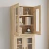 vidaXL Hanging Wall Cabinet Sonoma Oak Engineered Wood, Glass Medium