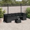 vidaXL Garden Sofa Set Black PE Rattan Large Adjustable Feet