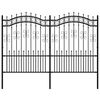vidaXL Garden Fence with Spear Top Black 94.5"x59.1" Powder-coated Steel
