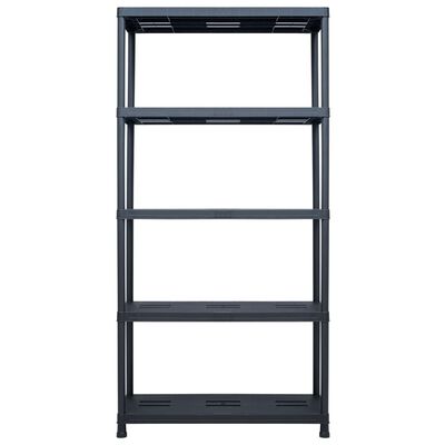 vidaXL Storage Shelf Rack Black 573.2 lb 35.4"x15.7"x70.9" Plastic