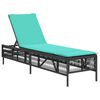 vidaXL Patio Sun Lounger Black PE rattan, powder-coated steel Extra Long