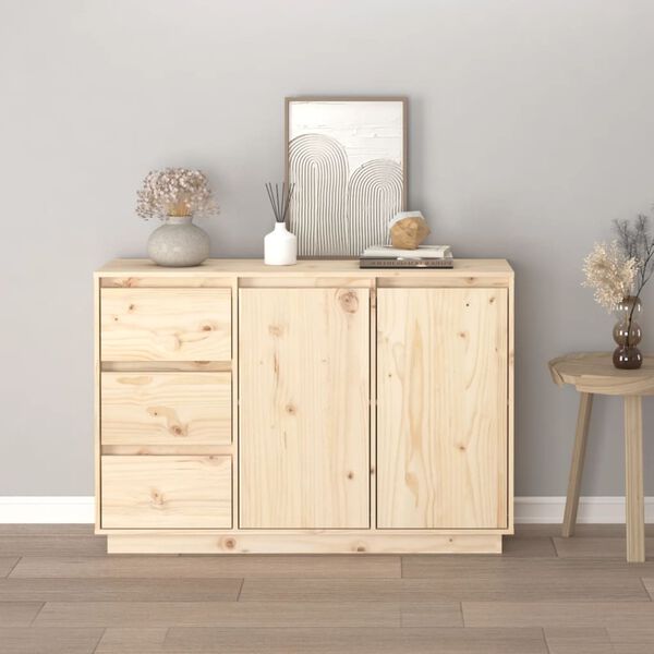 vidaXL Sideboard Natural Wood Solid Pine Wood Medium Sideboard