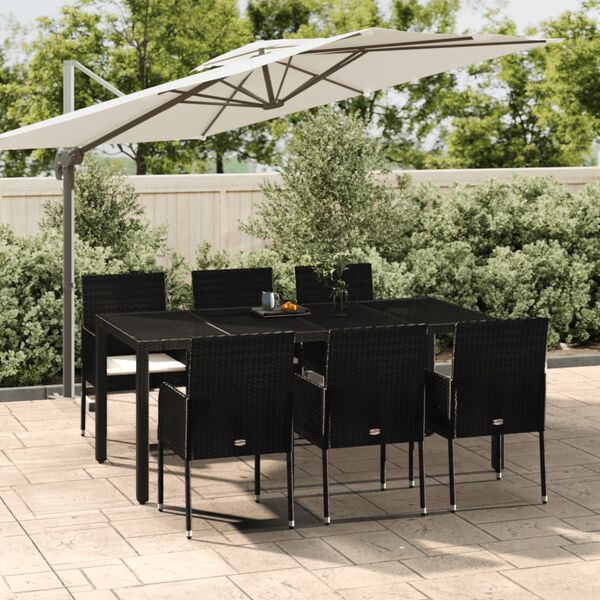 vidaXL Garden Dining Set Black