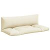 vidaXL Pallet Cushion Set of 2 Cream 100% Polyester 43.3 x 22.8 x 3.9 in