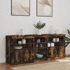 vidaXL Sideboard with LED Lights Smoked Oak 63.8"x14.6"x26.4"