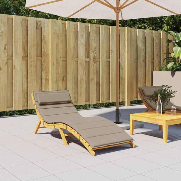 vidaXL Sun Lounger Cushion Taupe 70.9"x23.6"x1.6" Oxford Fabric