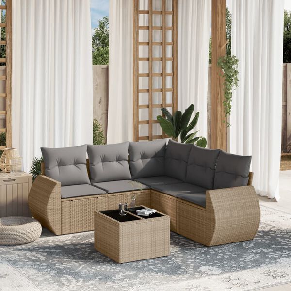 vidaXL Garden Sofa Set Beige, Light gray