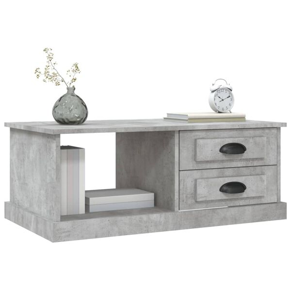 vidaXL Coffee Table Concrete Grey Engineered Wood 35.4 x 19.7 x 13.8 in