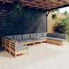vidaXL Garden Lounge Set Grey Solid pinewood, fabric Medium Modular