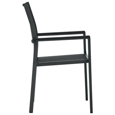 vidaXL Patio Chairs 2 pcs Black Plastic Rattan Look