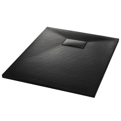 vidaXL Shower Base Tray SMC Black 35.4"x27.6"