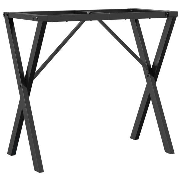 vidaXL Dining Table Leg Black Powder-coated steel Standard Durable