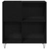vidaXL Record Cabinet with Shelf Black Oak 33.46 x 14.96 x 35.04 in
