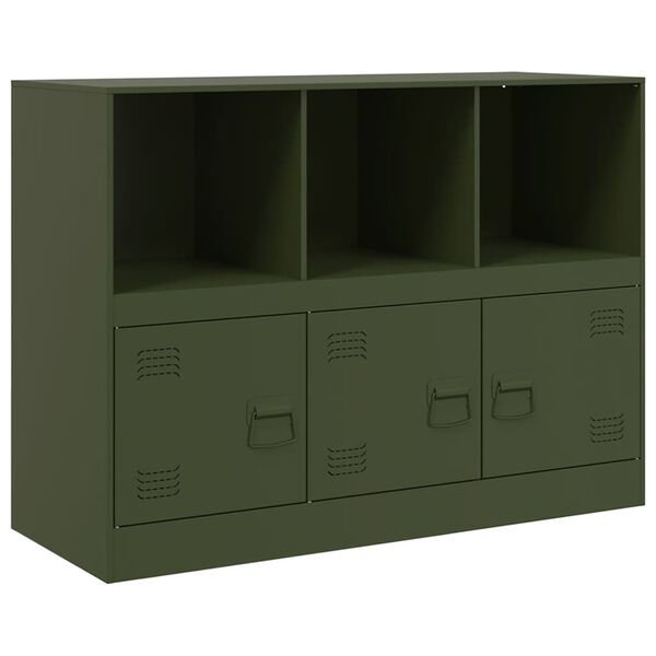 vidaXL Sideboard Olive Green Cold-rolled Steel Medium Sideboard