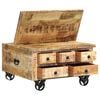 vidaXL Coffee Table Rough Mango Wood Brown Solid Rough Mango Wood Medium
