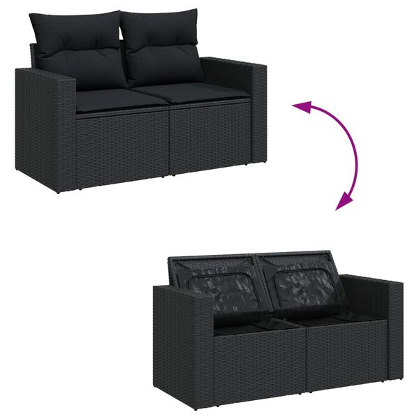 vidaXL Garden Sofa Set Black
