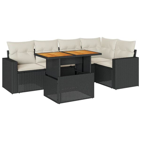 vidaXL Garden Sofa Set Black