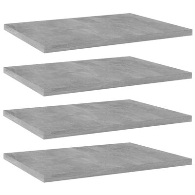 vidaXL Bookshelf Boards 4 pcs Concrete Gray 15.7"x11.8"x0.6" Engineered Wood