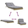 vidaXL Futon Sofa Bed Grey Solid pine wood and polyester