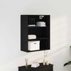 vidaXL Hanging Wall Cabinet Wall-mounted Black Oak 69.5 x 32.5 x 90 cm