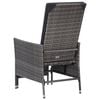 vidaXL Armchair Grey PE rattan Medium Adjustable Armrests Armchair