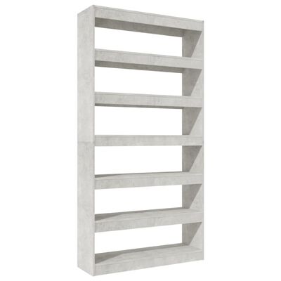 vidaXL Book Cabinet/Room Divider Concrete Gray 39.4"x11.8"x78" Engineered wood